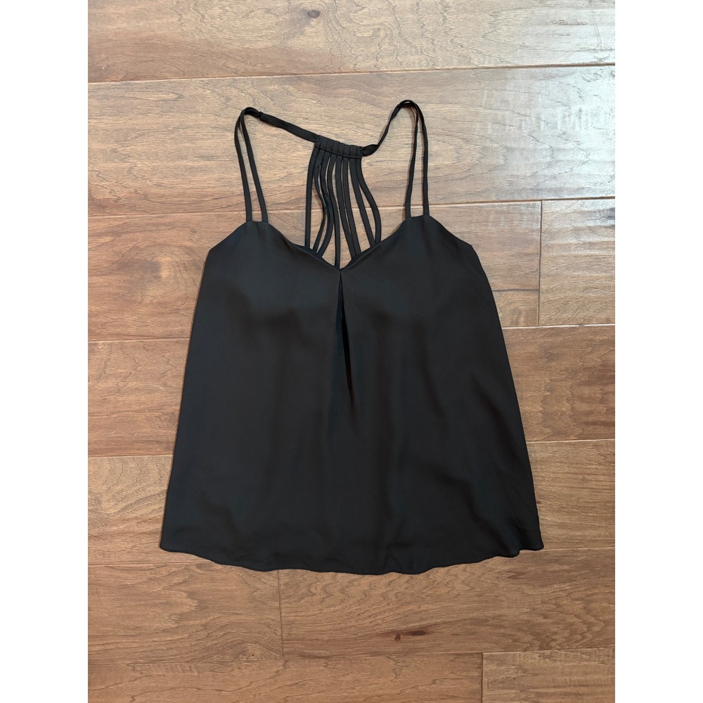 Metaphor Womens Black Strappy Cage Neck Camisole Tank‎ Top Size Medium RN 15099
